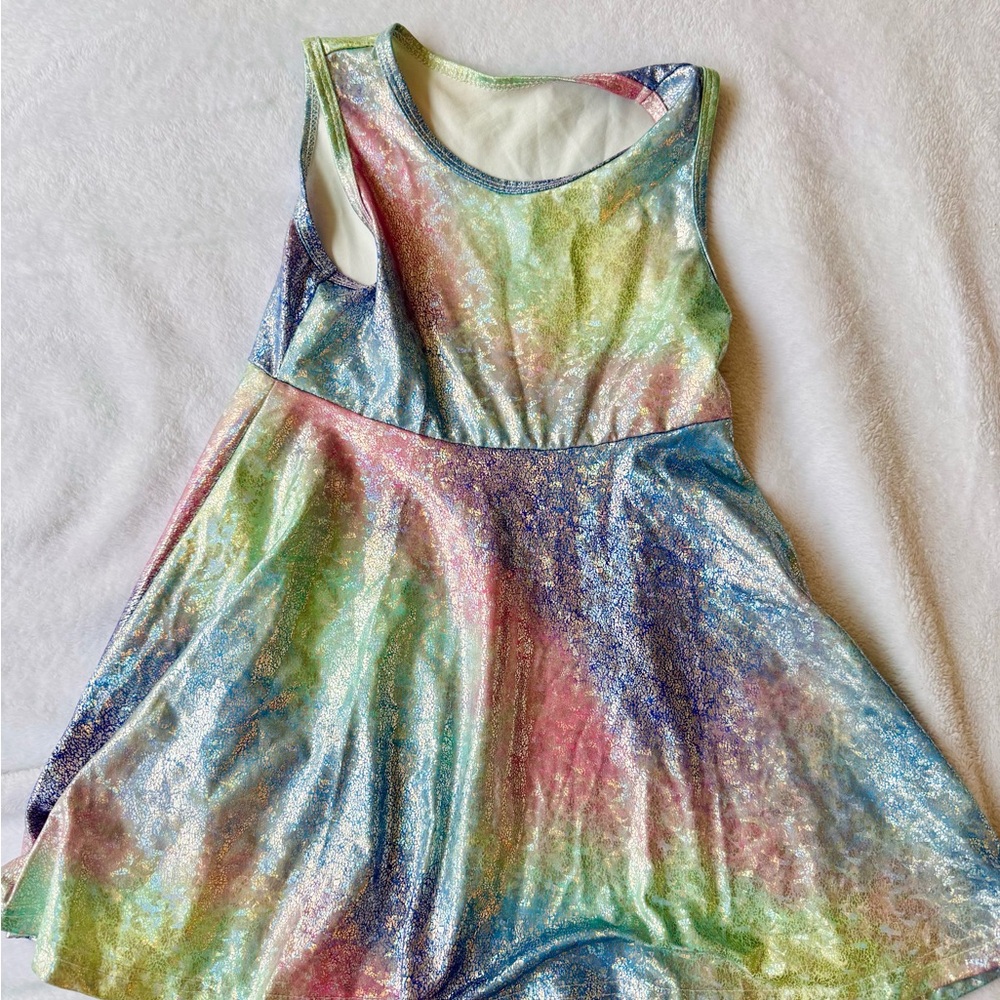 Girls size 5T Rainbow Spring Colorful Sleeveless Dress